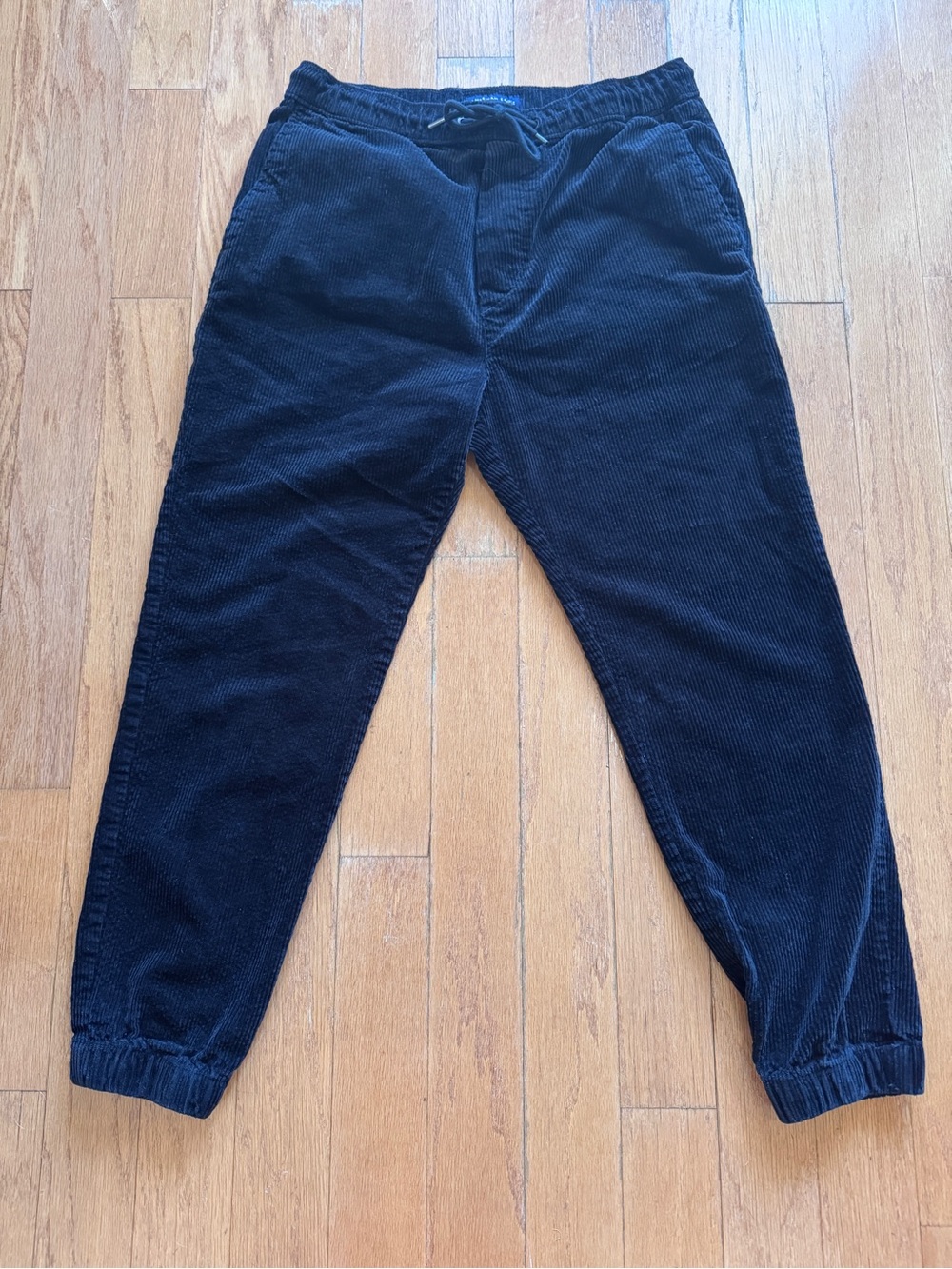 American Eagle Sz M Black Corduroy Jogger Pants Next Level Flex Preowned